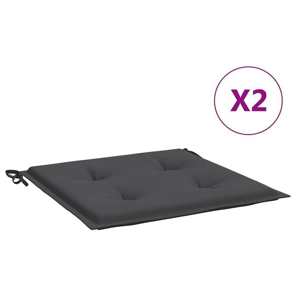 vidaXL ガーデンチェアクッション 2点 アントラシート 50x50x4cm オックスフォードファブリック