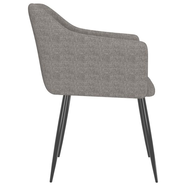 vidaXL ダイニングチェア 2点 ライトグレー 布張り