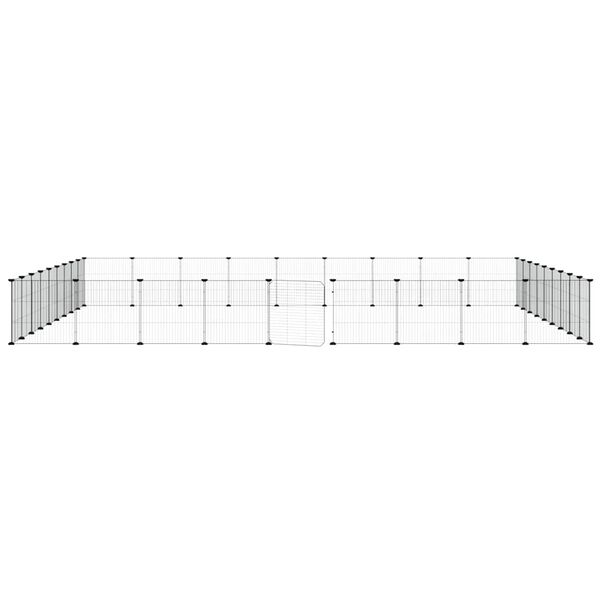 vidaXL ペットケージ パネル36枚 扉付き ブラック 35x35cm スチール
