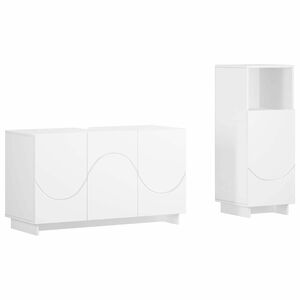 vidaXL バスルームキャビネットセット 2 個 ホワイト エンジニアードウッド