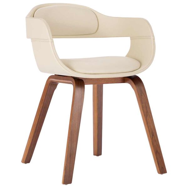 vidaXL ダイニングチェア クリーム 合成皮革＆曲げ木製