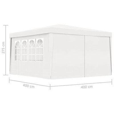 vidaXL プロ仕様 パーティーテント 側壁付き 4x4m ホワイト 90g/m²