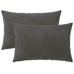 vidaXL クッションカバー 2 pcs HEERLEN ダークグレー 30 x 50 cm ベルベット