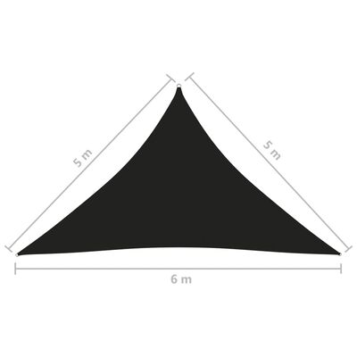 vidaXL サンシェードセイル 5x5x6m 三角形 オックスフォード生地 ブラック