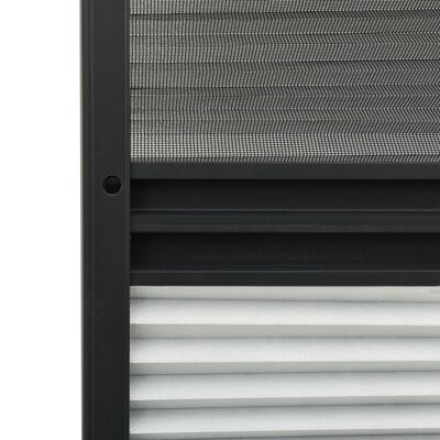 vidaXL 窓用 虫除け網戸 プリーツ式 シェード付き アルミ製 80x120cm