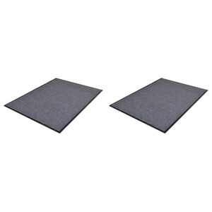 vidaXL PVCドアマット2点セット グレー 90x60 cm