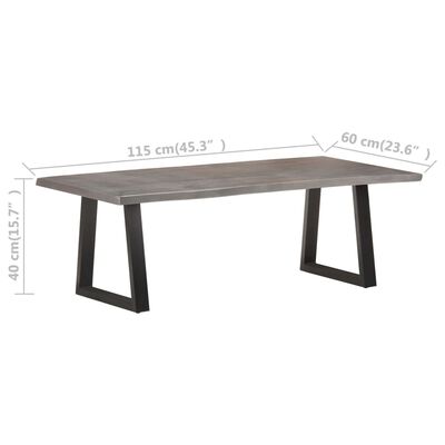 vidaXL コーヒーテーブル 天然木の形状 (ライブエッジ) 115x60x40cm アカシア無垢材