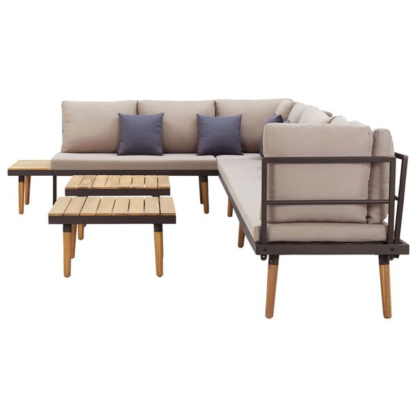 vidaXL ガーデンラウンジセット 8人用 クッション付き アカシア無垢材