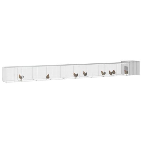 vidaXL チキンケージ グレー 1000x91x100 cm 亜鉛メッキ鋼