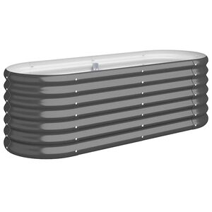 vidaXL ガーデンプランター 亜鉛メッキスチール 114x40x36 cm アントラシート