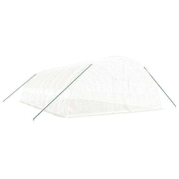 vidaXL スチールフレーム温室 ホワイト 60 m&sup2; 10x6x2.85 m