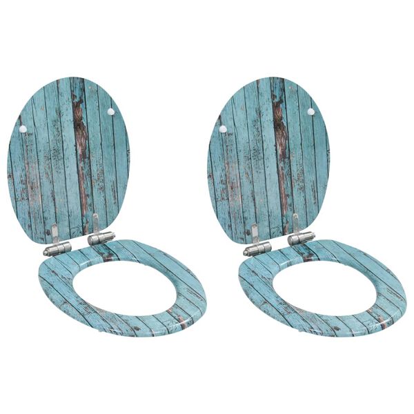 vidaXL トイレ便座2点セット ソフトクローズ式ふた付き MDF材 古材デザイン