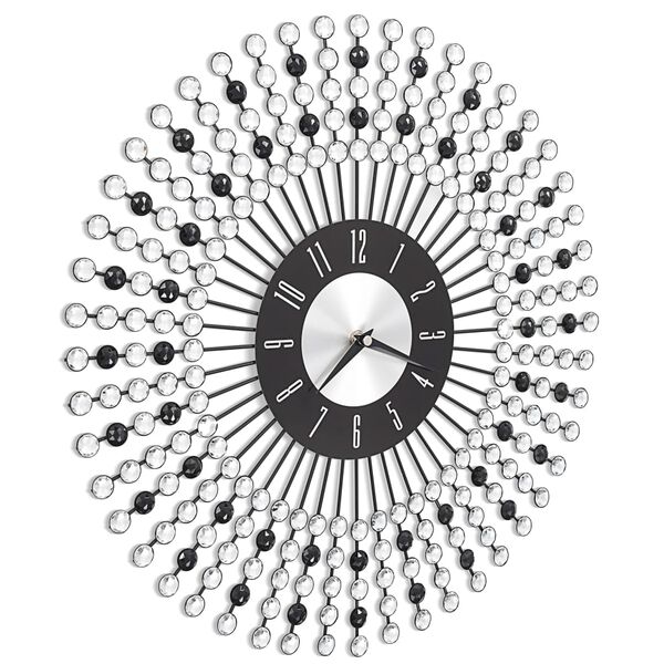 vidaXL ウォールクロック メタル 43 cm ブラック