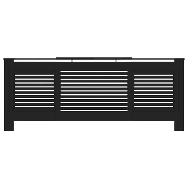 vidaXL ラジエーターカバー ブラック 205cm MDF製
