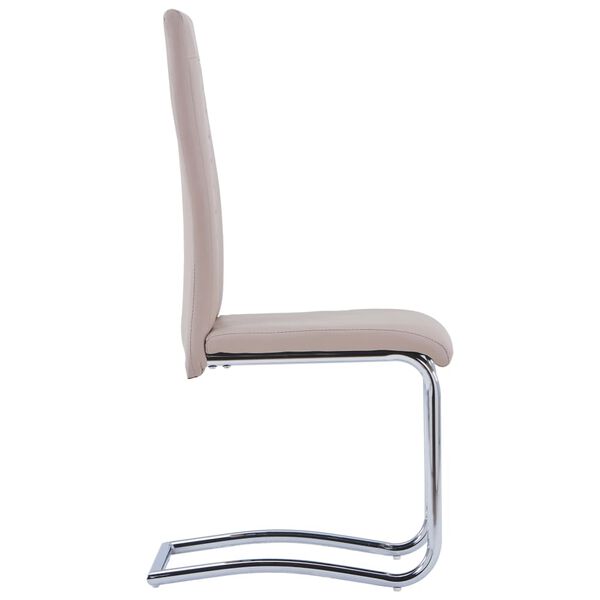 vidaXL カンチレバーダイニングチェア 4点 カプチーノ 合成皮革製