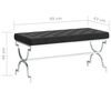 vidaXL ベンチ 99cm ブラック ベルベット＆ステンレススチール製