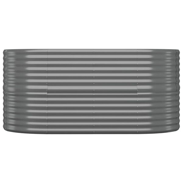 vidaXL ガーデンプランター 亜鉛メッキスチール 152x80x68 cm グレー