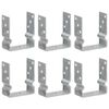vidaXL フェンスアンカー 6点 シルバー 12x6x15cm 亜鉛メッキ鋼製