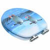 vidaXL トイレ便座 ソフトクローズ式ふた付き MDF製 ペンギンデザイン