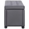 vidaXL 収納オットマン 87.5cm グレー 合成皮革製