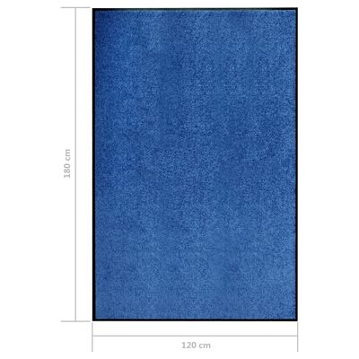 vidaXL 玄関マット 洗濯可能 ブルー 120x180cm