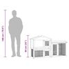 vidaXL 屋外用 大型うさぎ小屋 レッド＆ホワイト 145x45x84cm 木製