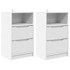 vidaXL ベッドサイドテーブル 2 個 ホワイト 40 x 30 x 67 cm エンジニアードウッド