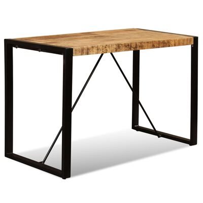 vidaXL ダイニングテーブル マンゴー無垢材 (粗目) 120cm