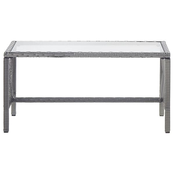 vidaXL ガーデンラウンジ4点セット クッション付き ポリラタン製 アントラシート