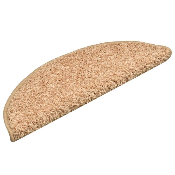 vidaXL 階段マット 15枚入り 56x17x3 cm ゴールド 半円形