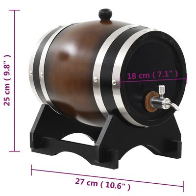 vidaXL ワイン樽 栓付き パイン無垢材 6 L