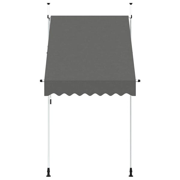 vidaXL 手動引き込み式オーニング 150cm アントラシート