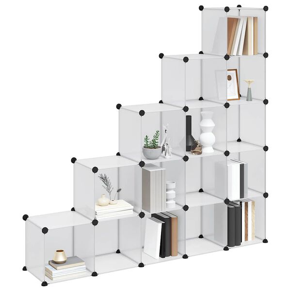 vidaXL 収納キューブオーガナイザー キューブ15点 透明 PP