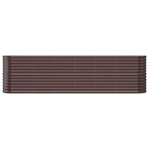 vidaXL ガーデンプランター 亜鉛メッキスチール 260x40x68 cm ブラウン