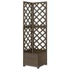 vidaXL コーナートレリスプランター グレー 40x40x150cm モミ無垢材