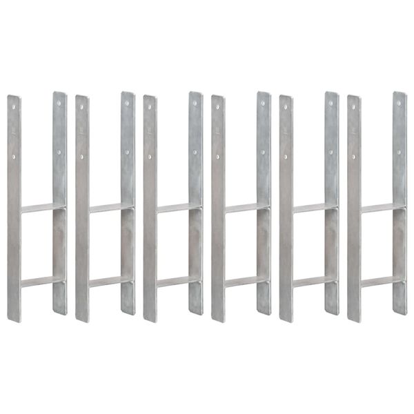 vidaXL フェンスアンカー 6点 シルバー 14x6x60cm 亜鉛メッキ鋼製