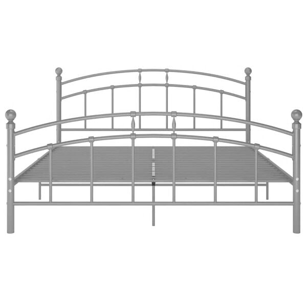 vidaXL ベッドフレーム グレー 金属製 200x200cm