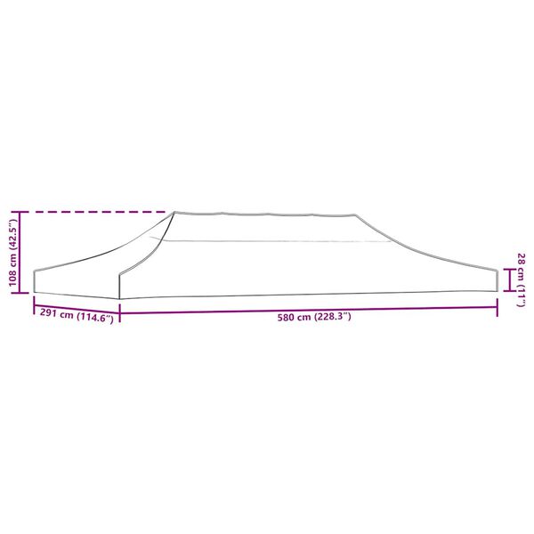 vidaXL パーティーテント専用ルーフ 3x6m クリーム