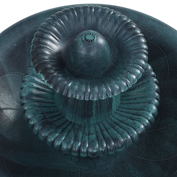 vidaXL ガーデンバードバス 噴水付き 50x91cm グリーン プラスチック製