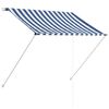 vidaXL 引き込み式オーニング 100x150cm ブルー＆ホワイト