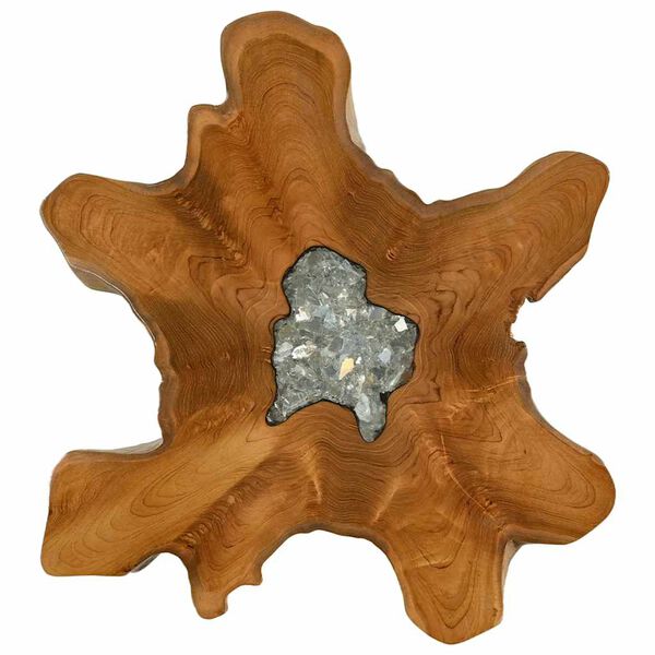 vidaXL コーヒーテーブル 70x45cm チーク無垢材 ポリエステル樹脂