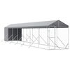 vidaXL 屋外犬小屋 屋根付き シルバー 2x14x2.5 m 亜鉛メッキ鋼製