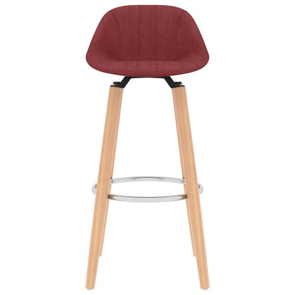 vidaXL バースツール 2点 ワインレッド 布製
