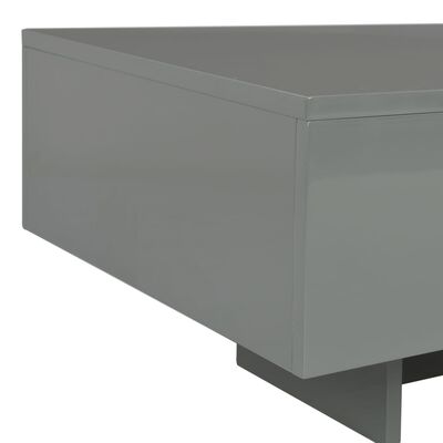 vidaXL コーヒーテーブル ハイグロスグレー 85x55x31cm MDF製