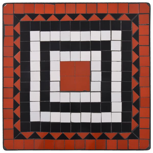 vidaXL モザイクビストロ3点セット セラミックタイル テラコッタ＆ホワイト