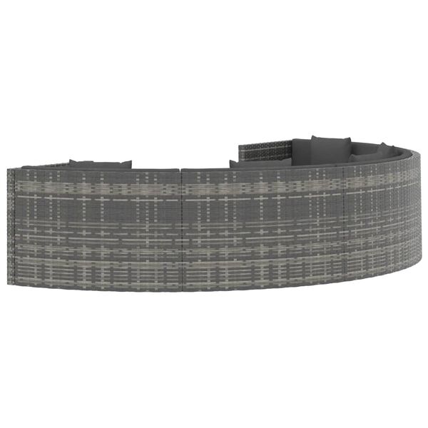 vidaXL ガーデンラウンジ6点セット クッション付き ポリラタン製 グレー