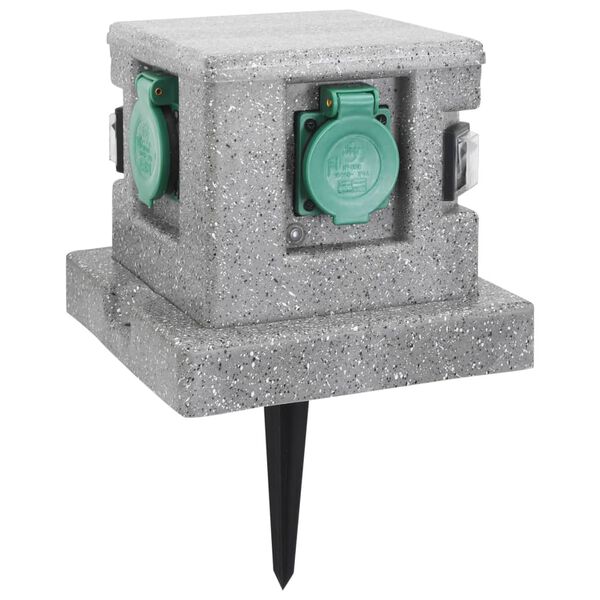 vidaXL ガーデン用 電源ソケット 明暗センサー付き プラスチック