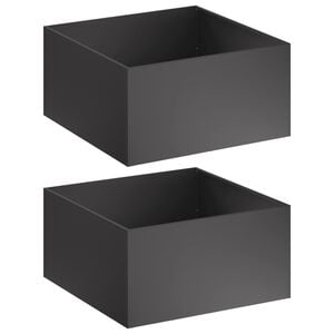 vidaXL ガーデンプランター 2 個 ブラック 100 x 100 x 40 cm 冷間圧延鋼