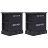 vidaXL ナイトスタンド 2点 ブラック 38x28x45cm 桐材