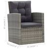 vidaXL 屋外ダイニング5点セット クッション付き 合成ラタン製 グレー